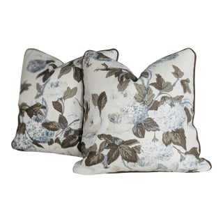 Cowtan & Tout Rose and Hydrangea Pillows In For Sale