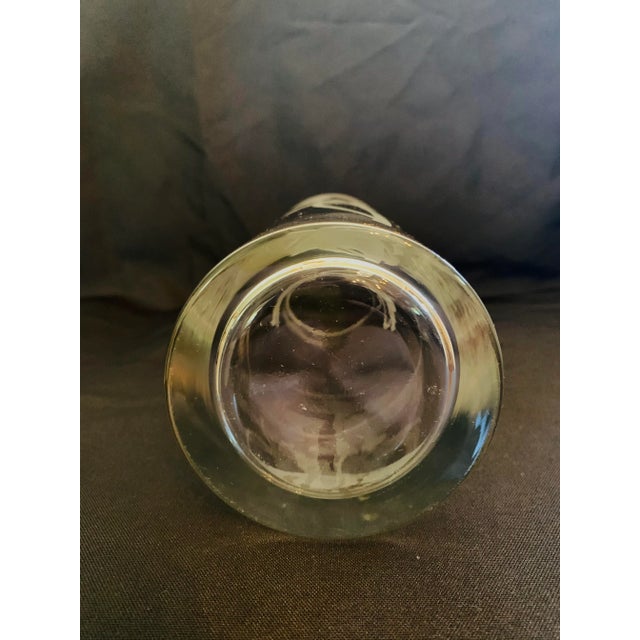 Mid 20th Century Perry Coyle Tall Etched Glass Lily Vase For Sale - Image 10 of 13