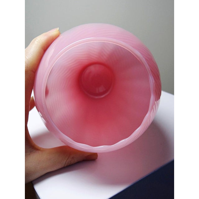 Small Blown Vase in Twisted Pink Opaline Glass, 1960s For Sale - Image 6 of 12