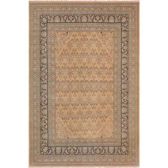 Shabby Chic Nude/Dark Green Wool Rug - 9'2'' X 12'0'' For Sale - Image 10 of 10