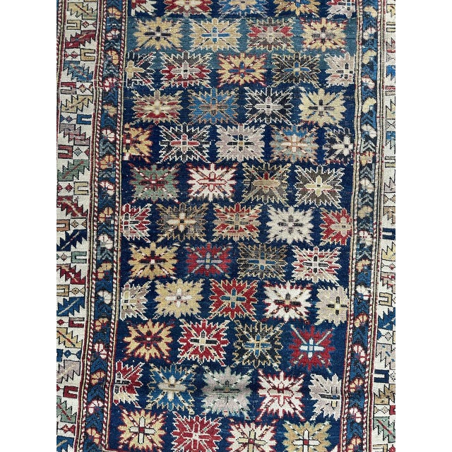 Beautiful antique Caucasian Shirwan rug from the late 19th century, entirely hand-knotted in wool on a wool foundation,...