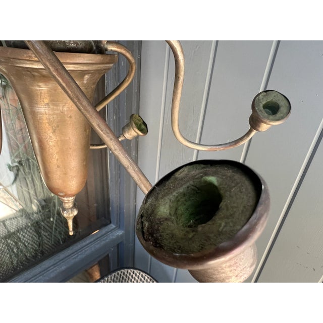 Early 20th Century Antique Colonial Candle Chandelier For Sale - Image 5 of 12
