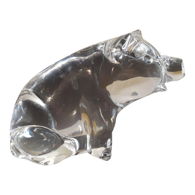 Vintage German Princess House Pets Clear Crystal Pig Figurine For Sale