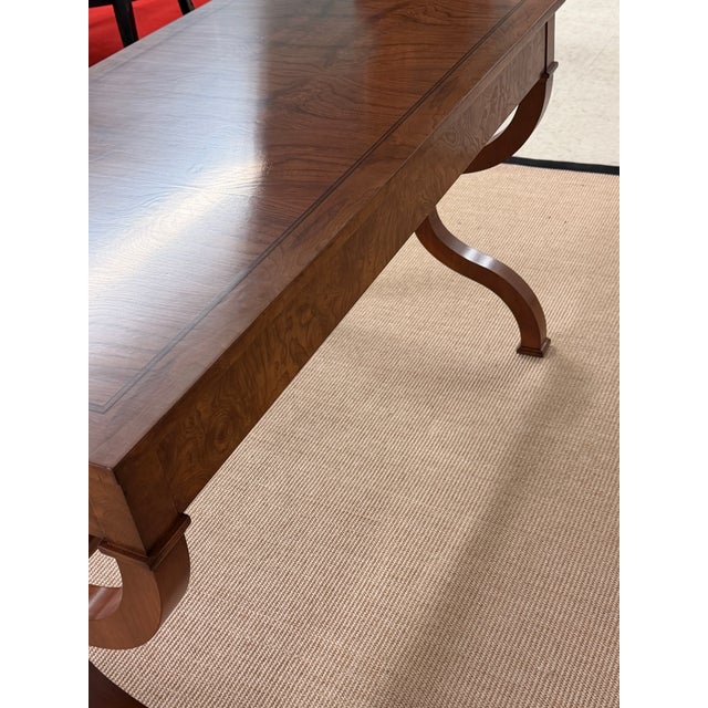 Fine Vintage Burled Elm Writing Desk From Baker For Sale In Cleveland - Image 6 of 8