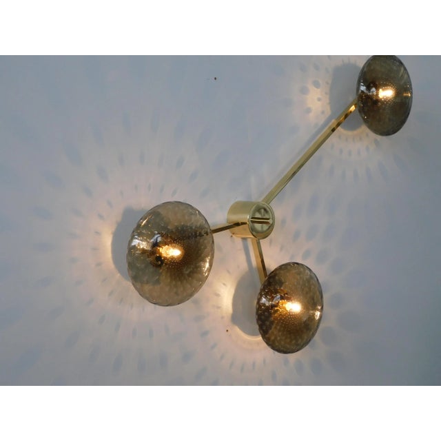 Not Yet Made - Made To Order Trio Polished Brass Smoky Bubbles Glass Flush Mount by Fabio Ltd For Sale - Image 5 of 8