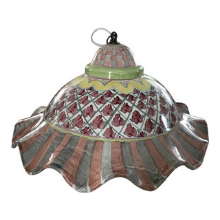 Vintage MacKenzie Childs Ceramic Pendant Light For Sale