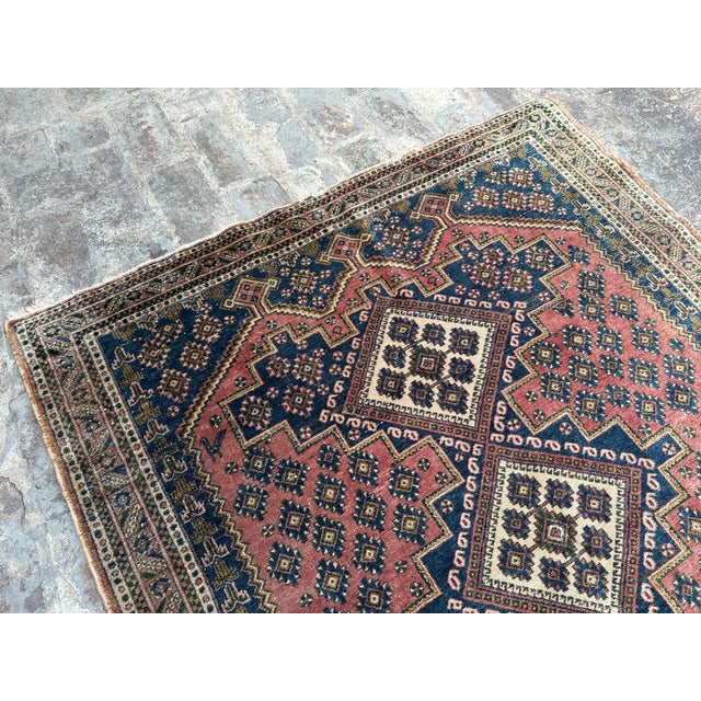 Hand Knotted Vintage Afshar Design Tribal Rug For Sale - Image 6 of 8