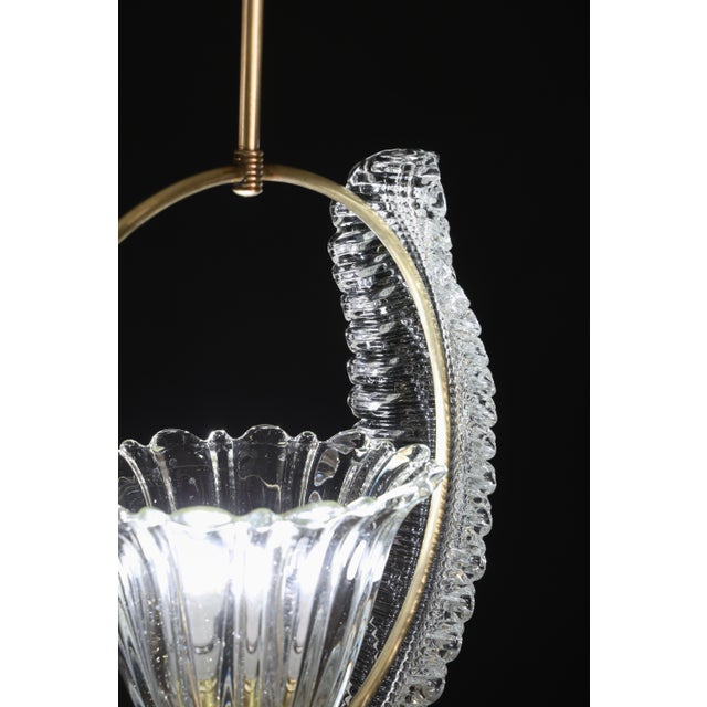 1950s Amazing Murano Glass Art Deco Pendant Chandelier by Ercole Barovier, 1940s For Sale - Image 10 of 16