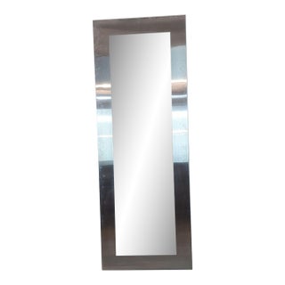 Room and Board Parsons Leaning Floor Mirror in Stainless Steel Frame For Sale