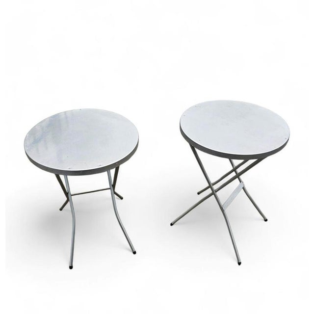 Aluminium Standing Tables, 1970s, Set of 2 For Sale - Image 4 of 18