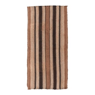 Brown Vintage Modern Kilim Rug - 2`10″ X 5`8″ For Sale
