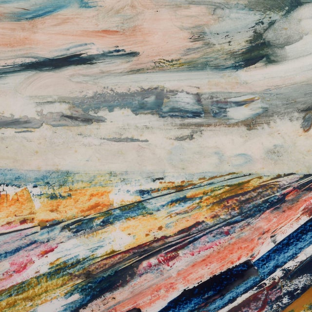 Abstract Framed Signed J. Akston "Untitled, 1973" Mixed Media Artwork For Sale - Image 3 of 11