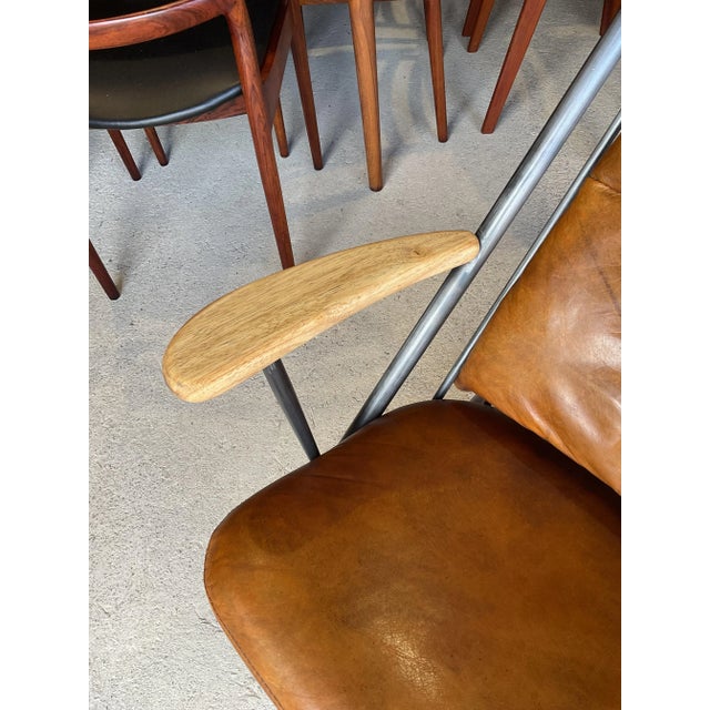 Accent Chair in Tan Leather For Sale - Image 5 of 18