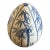 Large Vintage Blue & White Ceramic Chinoiserie Egg Figurine - Decorative Accent For Sale