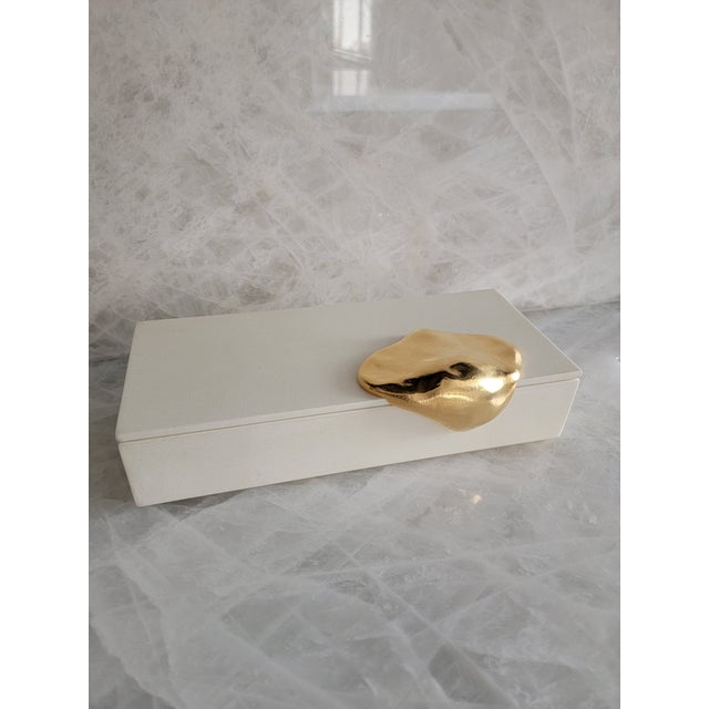 Cream Achille Salvagni 'Melt' Parchment & 24ct Gold Box For Sale - Image 8 of 15