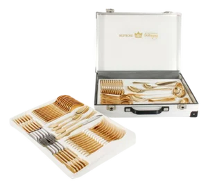 Vintage Solingen Gold Plated Canteen Cutlery, Set of 69