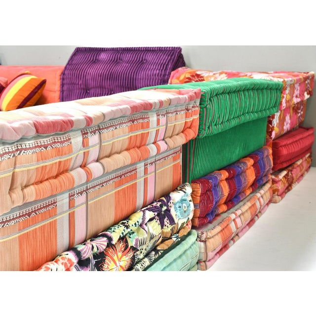 Large Mah Jong Sofa in Original Fabric attributed to Hans Hopfer for Roche Bobois, 1980s, Set of 35 For Sale - Image 13 of 18