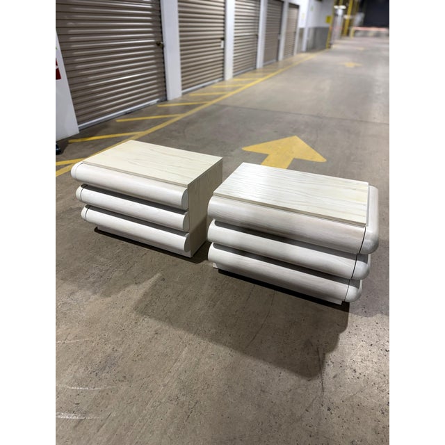 1980s 1980s Pair of Postmodern Bullnose Nightstands, End Tables or Buffet For Sale - Image 5 of 18