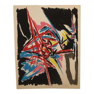 Abex Abstract Expressionist Lithograph by Angelo Savelli For Sale