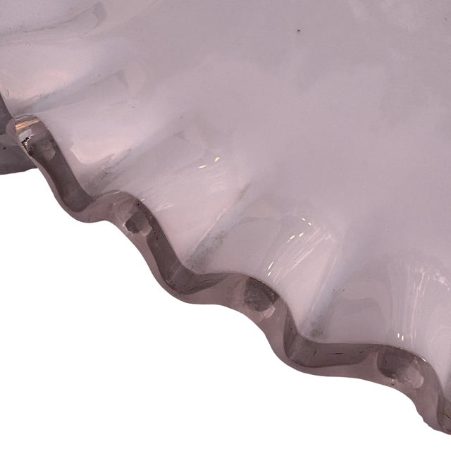 American 1950s Fenton Silver Crest Footed Cake Platter For Sale - Image 3 of 5