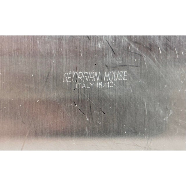 Italian Modernist Stainless Steel Tray – Georgian House Octagonal Serving Tray, Minimalist Bar Cart or Coffee Table Decor For Sale - Image 11 of 12