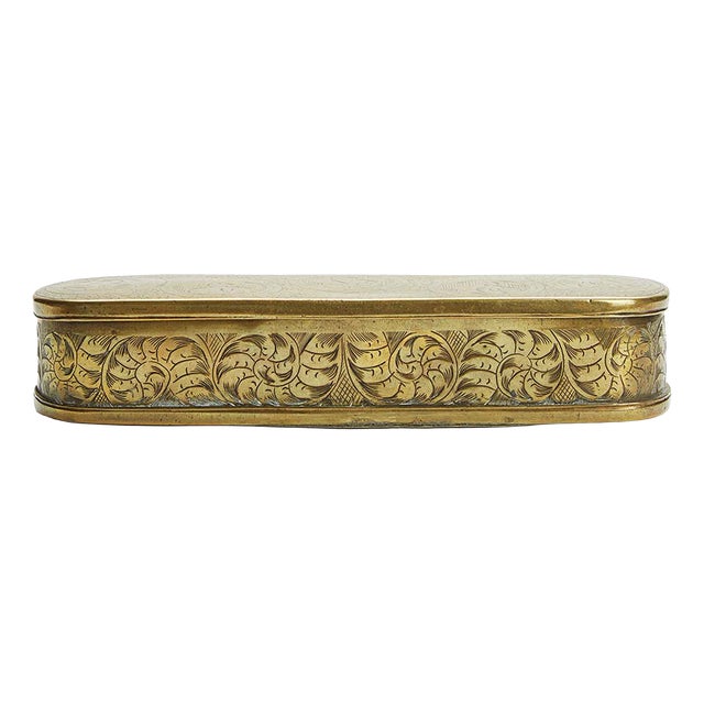 Dutch Engraved Brass Snuffbox, 1700 For Sale