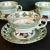 Victorian Vintage Royal Sealy Teacup Trio: Iridescent Green China With Pink Roses - Set of 3 Cups & 3 Saucers For Sale - Image 3 of 10