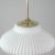 Mid-Century Ribbed Milk Glass & Brass Globe Pendant Attributed to Stilnovo For Sale - Image 16 of 18