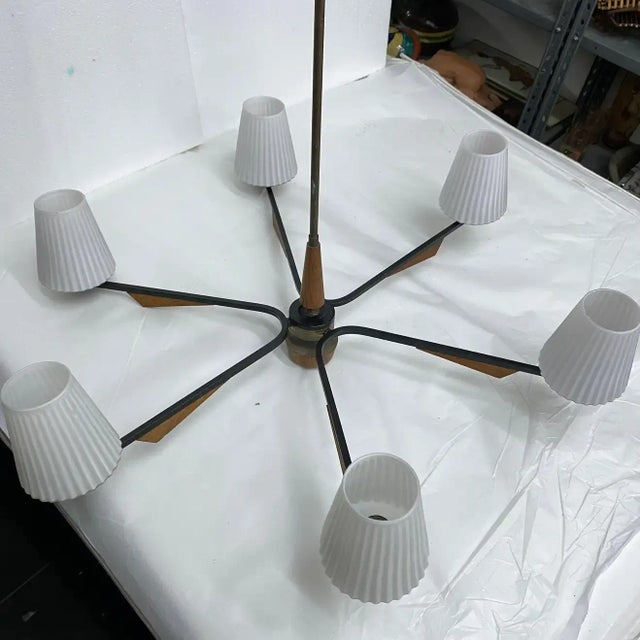 1960s Mid-Century Modern Stilnovo Style Italian Chandelier For Sale - Image 12 of 13