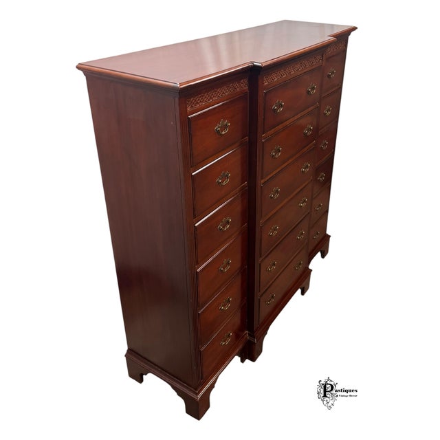Vintage Lexington Palmer Home Collection Chippendale Style Mahogany Gentlemen’s Chest of Drawers For Sale In Greensboro - Image 6 of 12