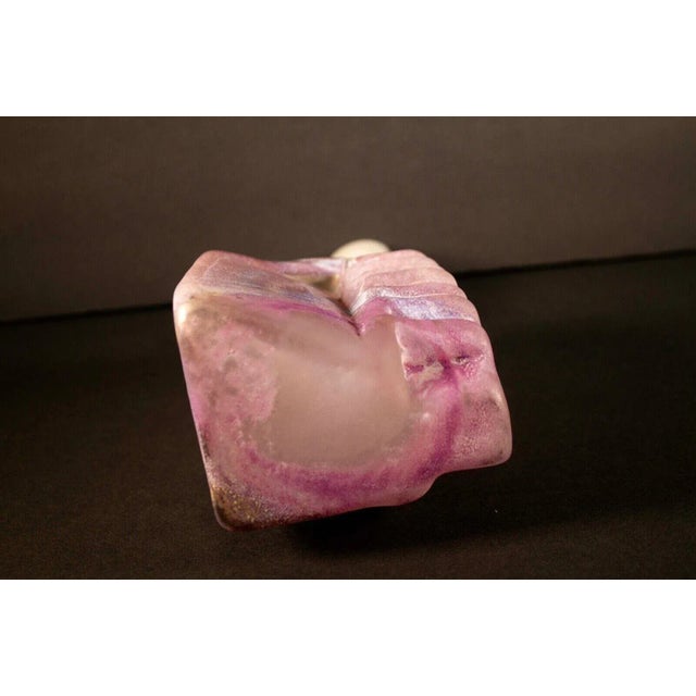 Late 20th Century Bernie D’Onofrio Contemporary Hand-Blown Sculpted Purple & Frosted Etched Glass For Sale - Image 4 of 12