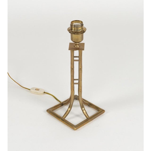 Table Lamps in Brass and Faux Bamboo, Italy, 1960s, Set of 2 For Sale - Image 12 of 14