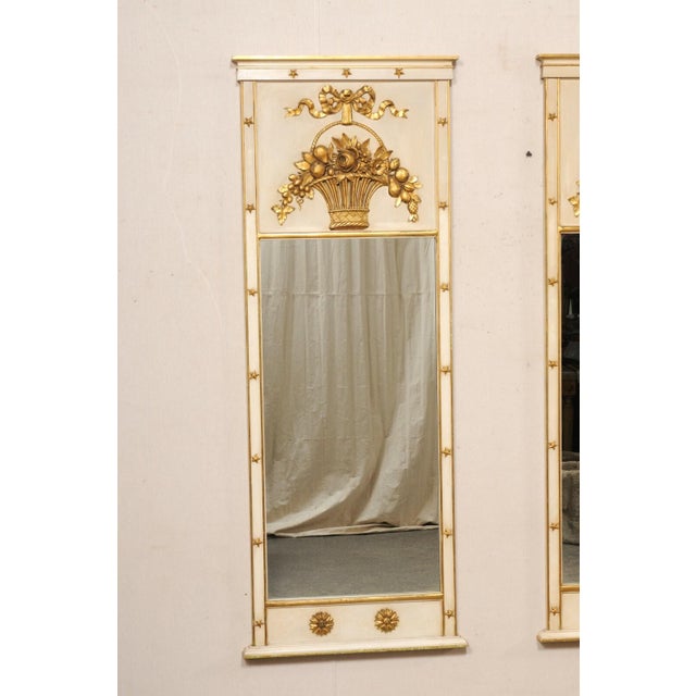 Pair of Mid 20th Century Italian Neoclassic Style Tall Mirrors For Sale - Image 4 of 12