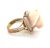 Pink Coral Carved Rose 14k Yellow Gold Ring - Size 8 For Sale - Image 4 of 7