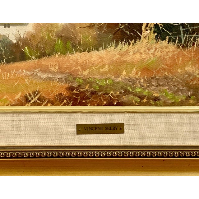 Vincent Selby, Traditional English Countryside Original Oil Painting British Landscape Artist, Circa 1980 For Sale - Image 4 of 6