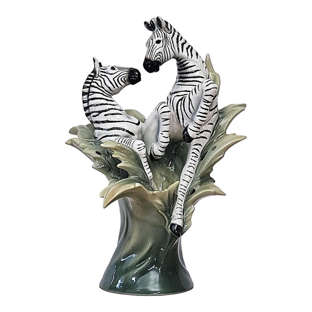 Franz Collection Jungle Beauties Safari Zebra Sculptural Porcelain Vase Fz00379 For Sale