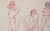 American Three Poses - Original Male Nude Figurative Drawing on Paper For Sale - Image 3 of 8