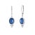 Modern 14k Gold Lever Back Earrings With 4.15 Carat Cabochon Sapphire and Diamond, A Pair For Sale - Image 3 of 9
