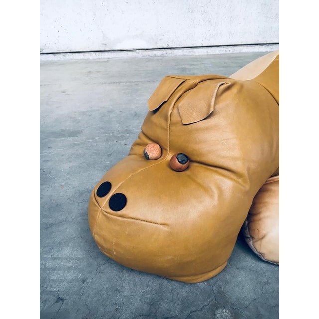 Mid-Century Modern Leather Hippo Hippopotamus Footstool, 1970s For Sale - Image 3 of 16
