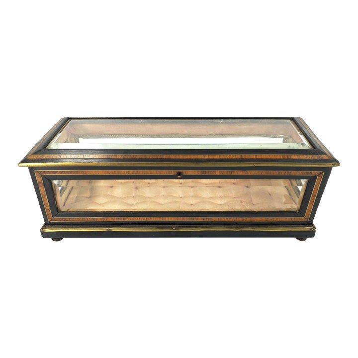 Fine 19th C. French Display Casket Box Jewelry Trinket Treasure Beveled ...