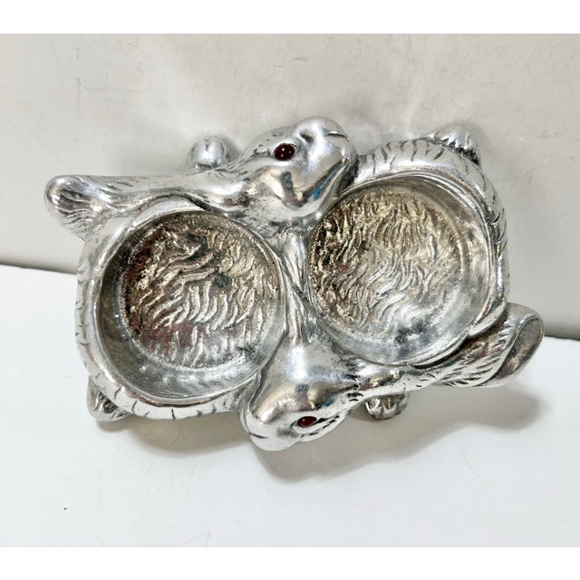 Vintage Rabbit Salt & Pepper Shakers With Green Marble – Arthur Court - 3pcs For Sale - Image 10 of 11