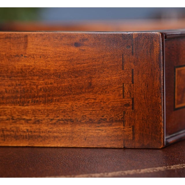 Nof072brn Brown Leather Oval Partners Desk For Sale - Image 9 of 12