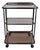 3 Shelf Dark Chrome Bar Cart on Wheels, 1970s For Sale