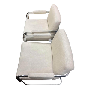 Pair of Mid-Century Modern Milo Baughman for Thayer Coggin Chrome Lounge Chairs