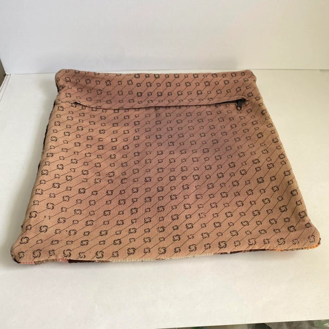 Early 20th Century Kilim Rug Pillow Cushion Cover Moroccan Style Aztec Print Textile For Sale - Image 5 of 8