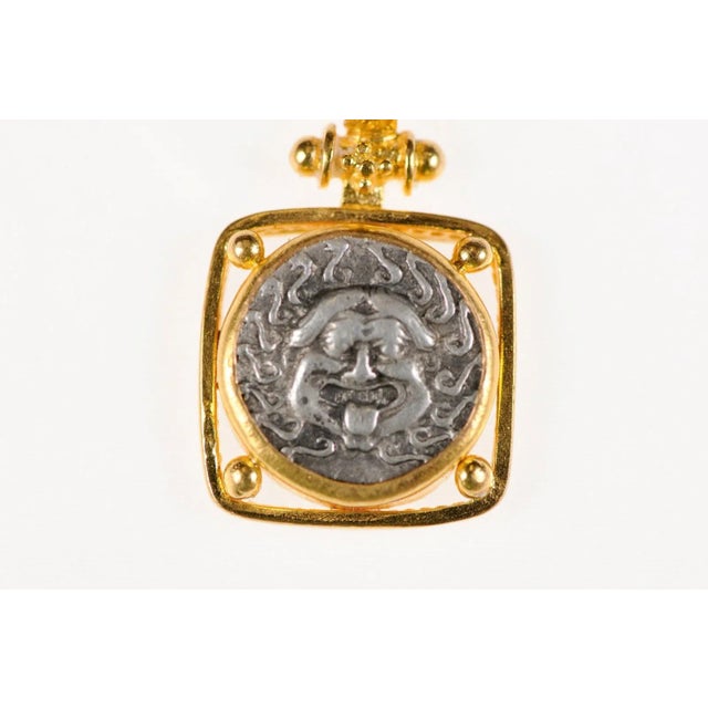 Ancient Greek Drachm [Coin] Pendant W 22 Karat Gold Setting For Sale In Atlanta - Image 6 of 12