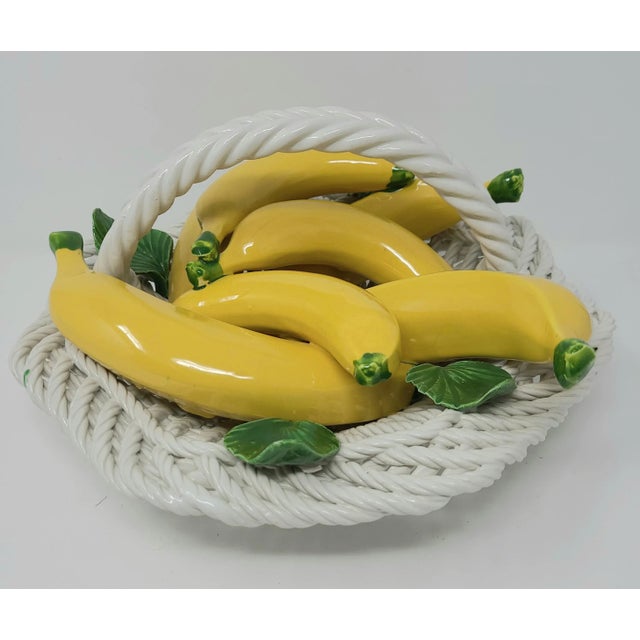 Vintage Italian Ceramic Basket of Bananas Made in Italy - For Sale - Image 4 of 13
