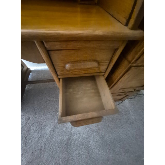 Early 20th Century Early 20th Century Small Oak Roll Top Desk For Sale - Image 5 of 6