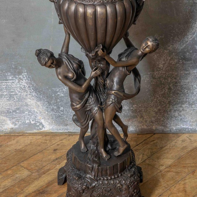 Silver Mid-Century Bronze Plant Stand, 1950s For Sale - Image 8 of 10