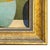2020s Contemporary Abstract Blue and Green Oil Painting in Vintage Frame For Sale - Image 5 of 6